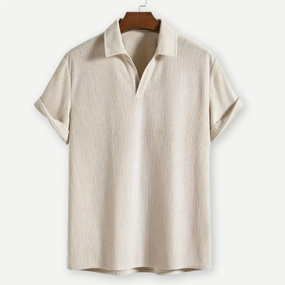 Men’s Ribbed Johnny Collar Polo