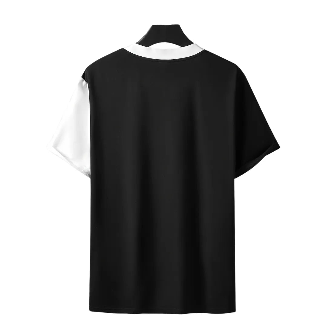 Herren Patchwork-T-Shirt mit Kurzarm