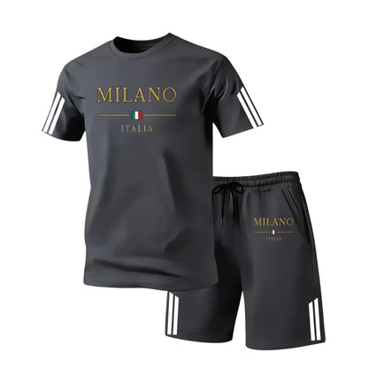 Herren Milano Italia Sommer-Set mit T-Shirt und Shorts