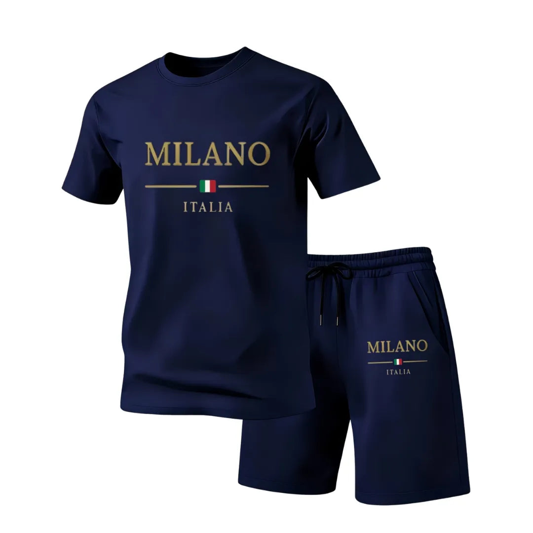 Herren Milano Italia Sommer-Set mit T-Shirt und Shorts