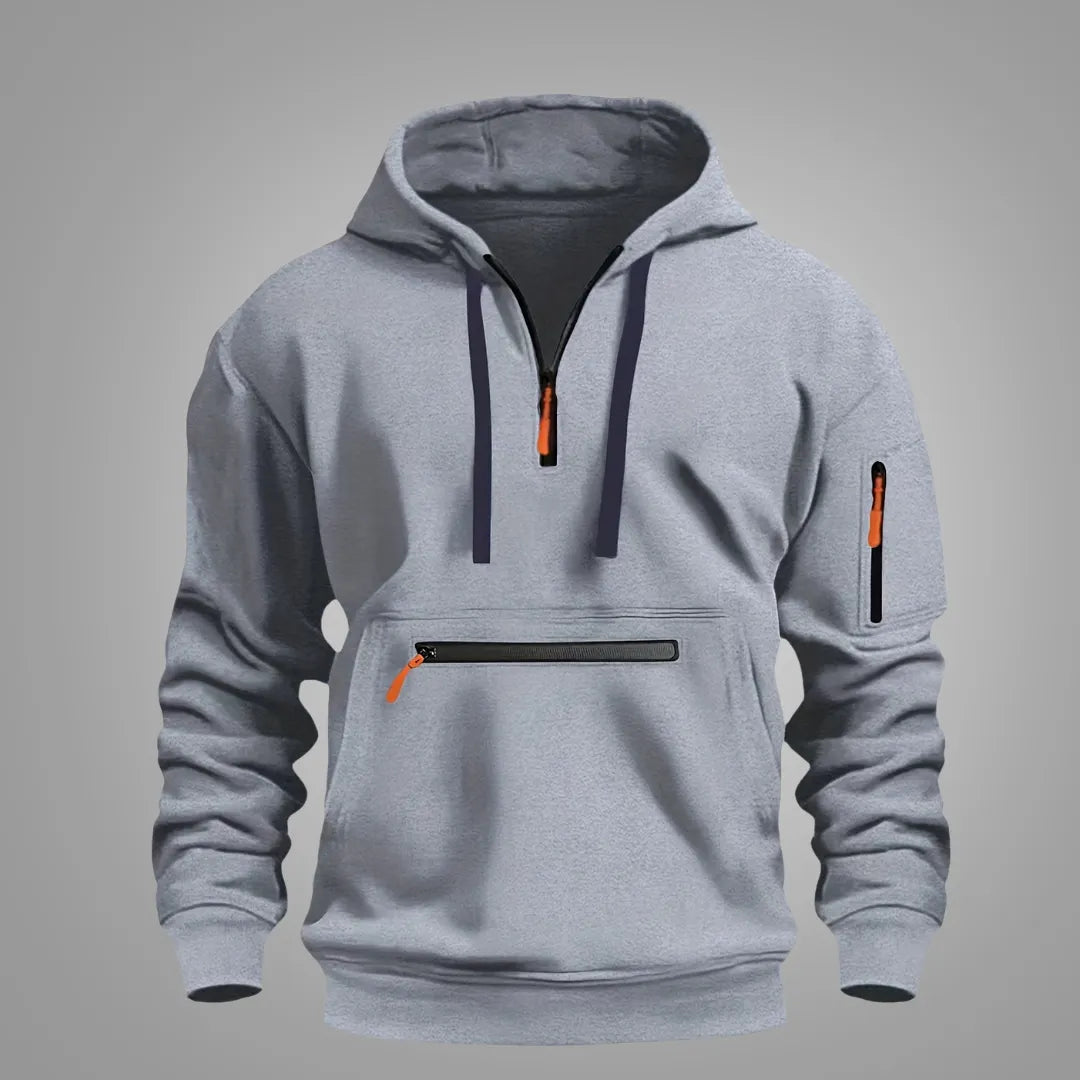 Men’s Half Zip Hoodie – Casual Hooded Sweatshirt